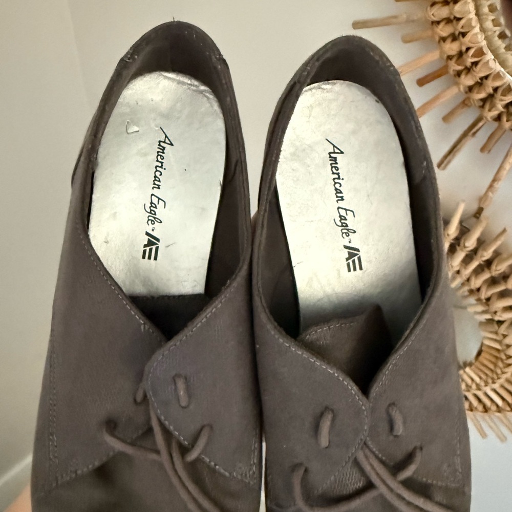 Grey Lace-Up Loafer Shoes - Picture 4 of 4